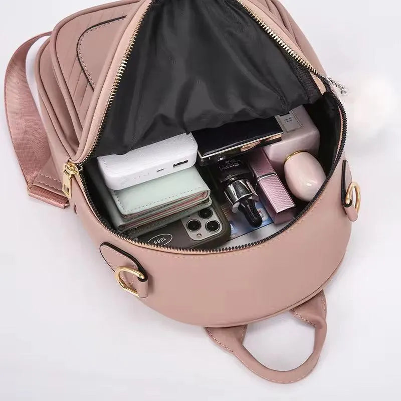 Modern Leather Crossbody Backpack for Girls