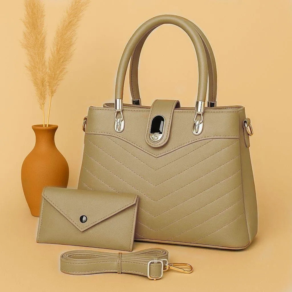 Quilted Shoulder Bag Set with Wallet