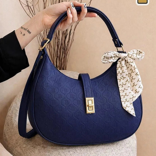 Textured Shoulder Bag with Bow