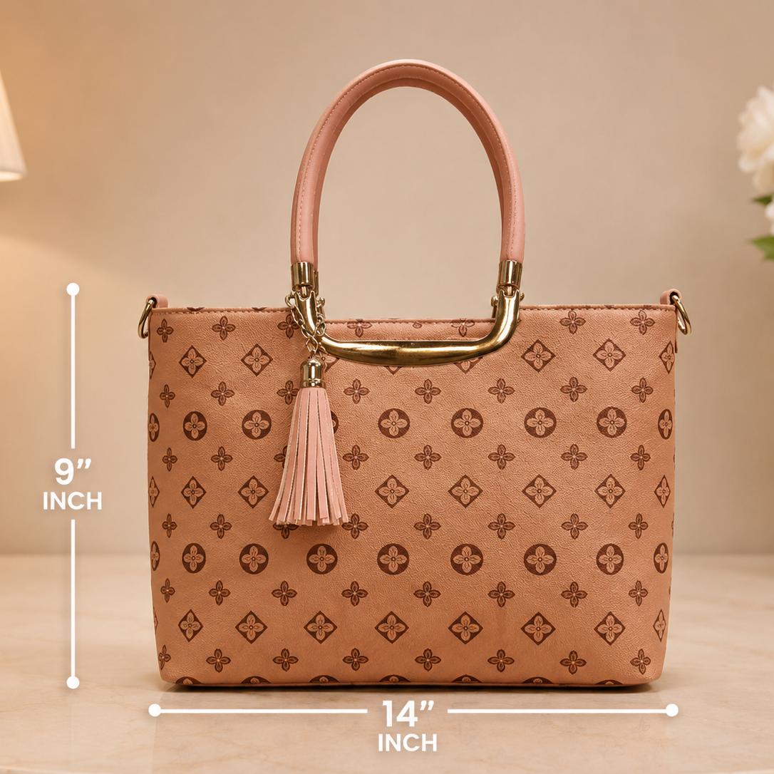 Women's Premium Tote Bag with Metal Handle Detail