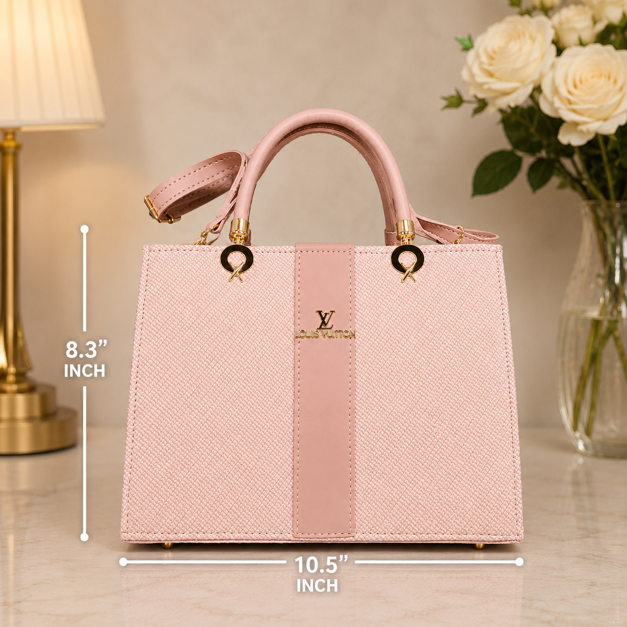 Blush Elegance Structured Tote Bag for Women