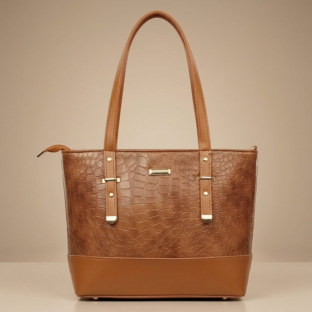 Luxury Croc Texture Tote Bag for Women
