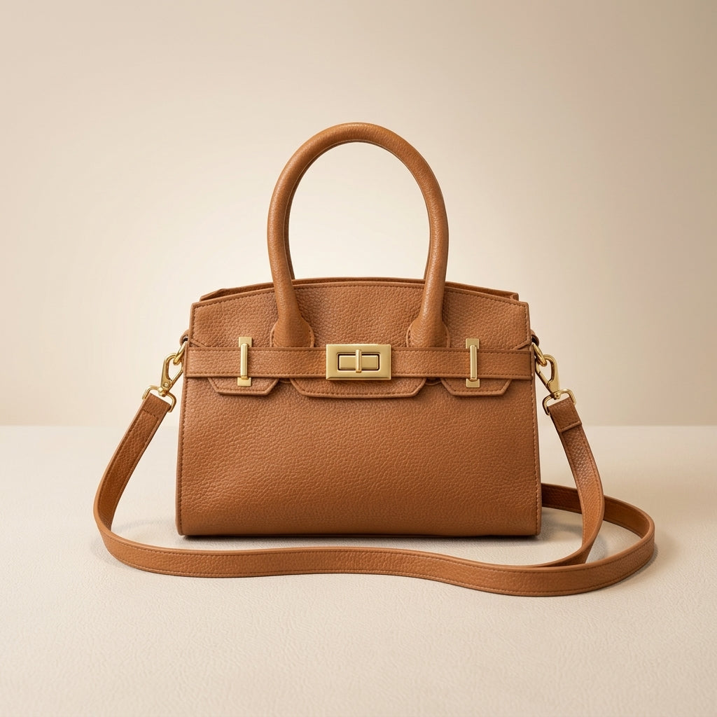 Black Leather Handbag for Women