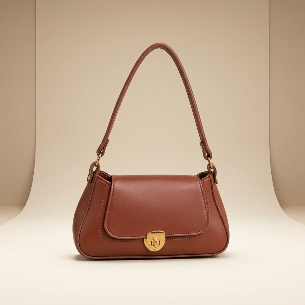Trendy Brown Leather Handbag for Women