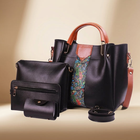Luxury Paisley Print 4-Piece Handbag Collection