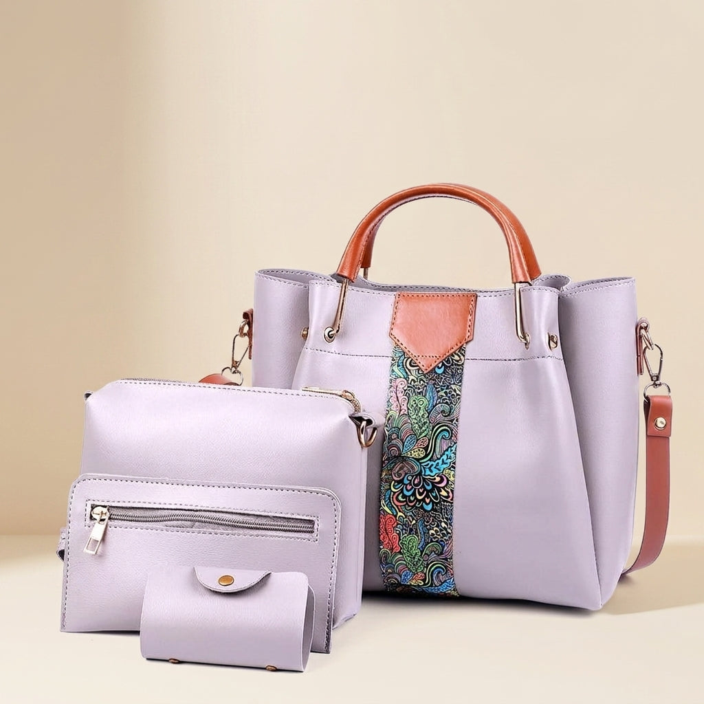 Luxury Paisley Print 4-Piece Handbag Collection