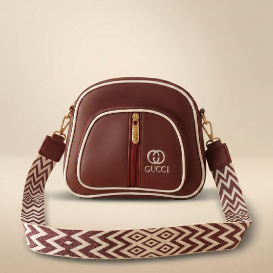 Leather Plain Shoulder Bag