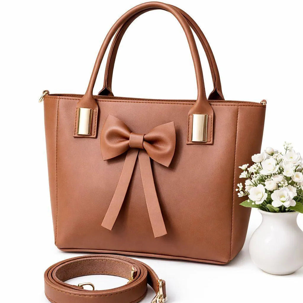 Leather Plain Shoulder Bag