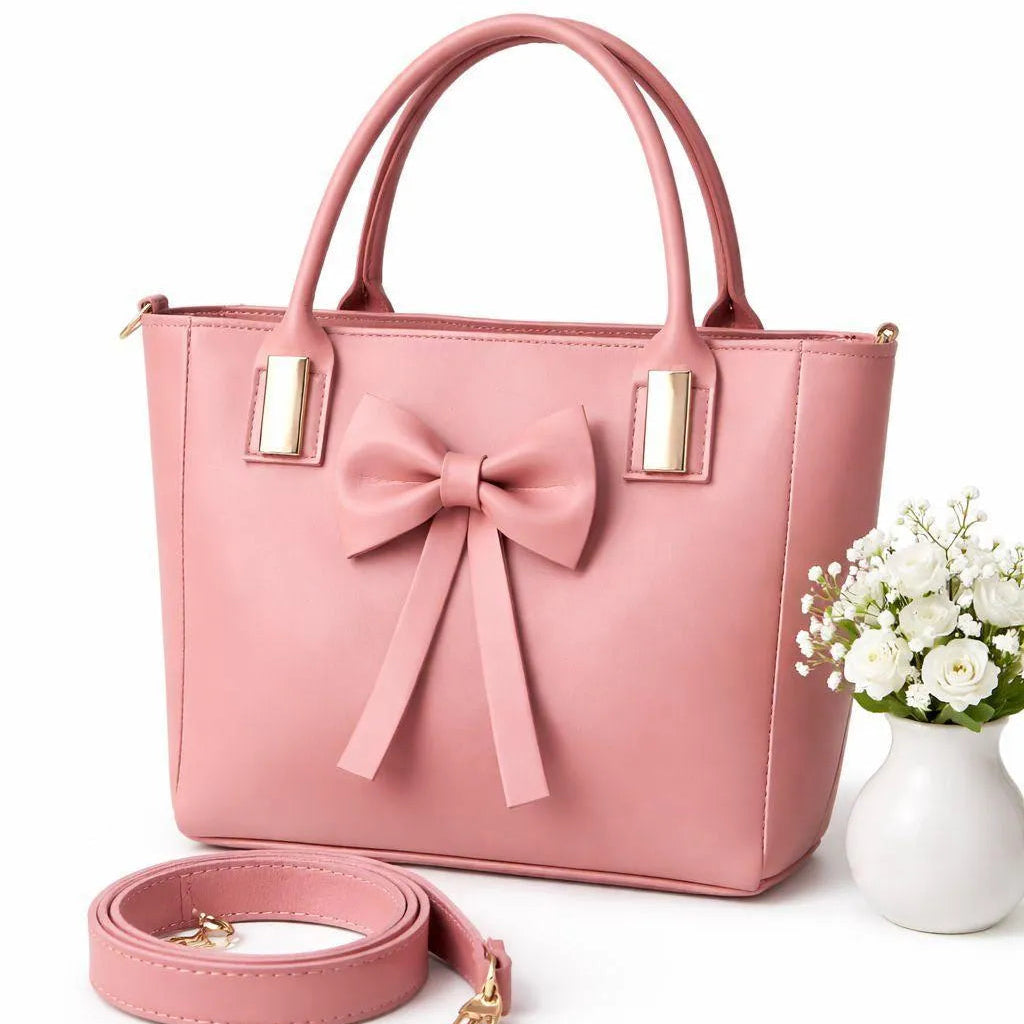 Leather Plain Shoulder Bag