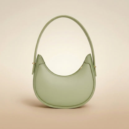 Leather Plain Shoulder Bag