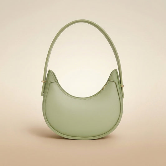 Leather Plain Shoulder Bag