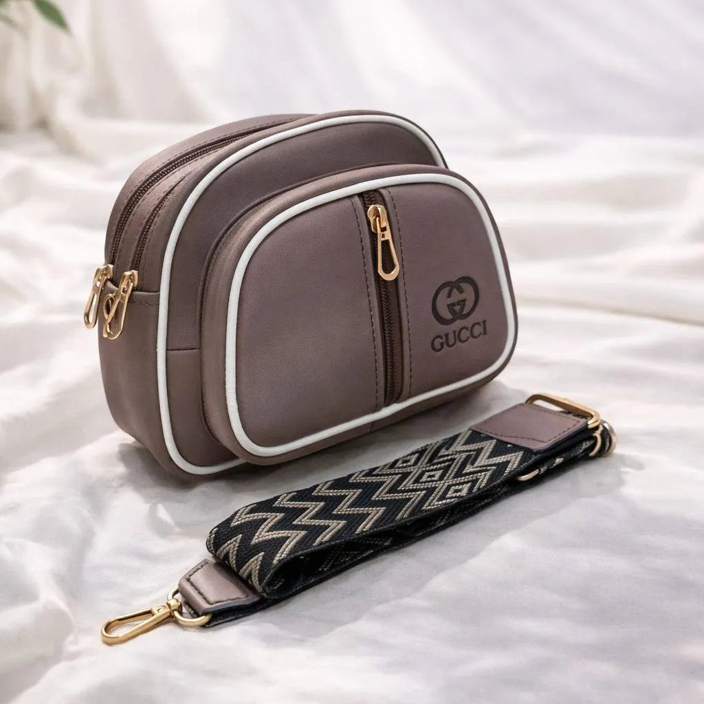 Leather Plain Shoulder Bag