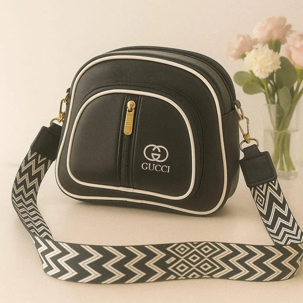 Leather Plain Shoulder Bag