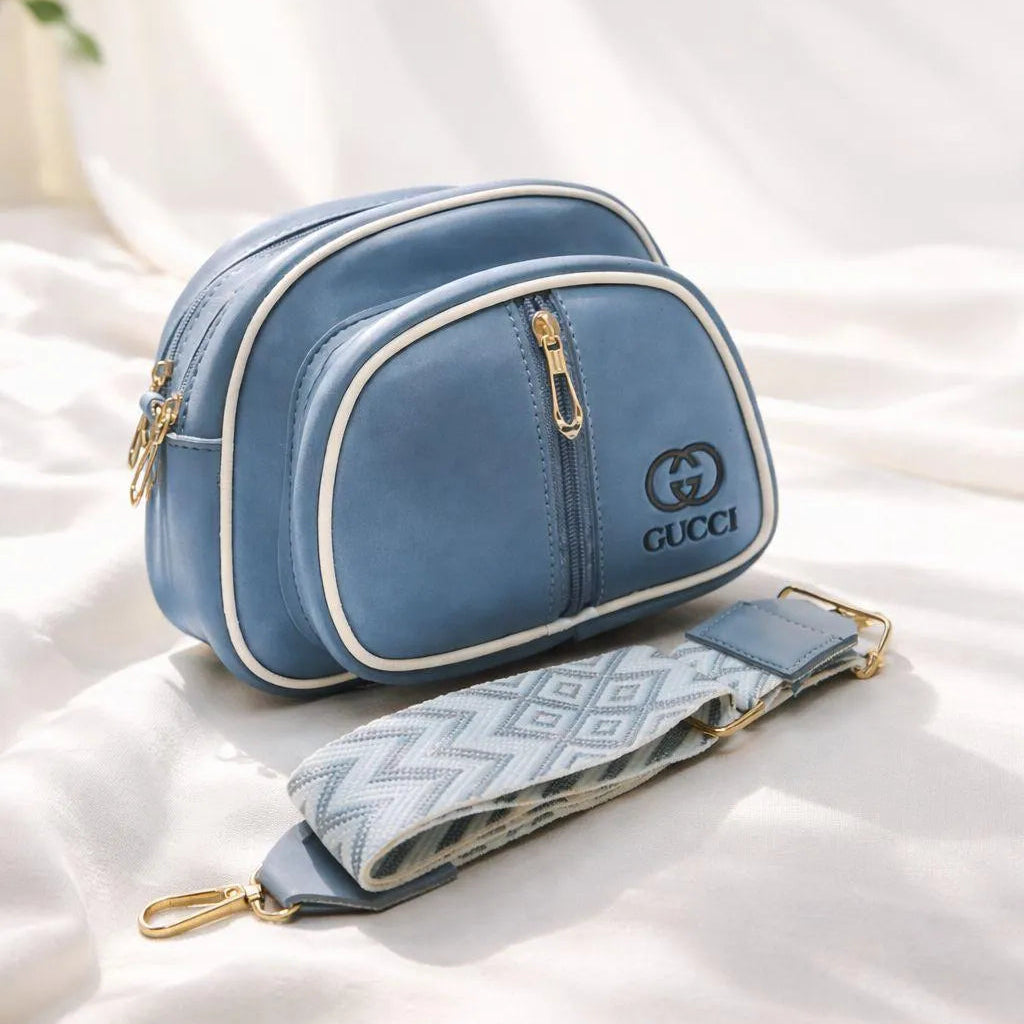 Leather Plain Shoulder Bag