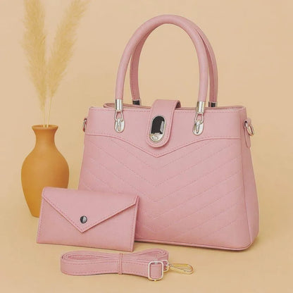 Quilted Shoulder Bag Set with Wallet