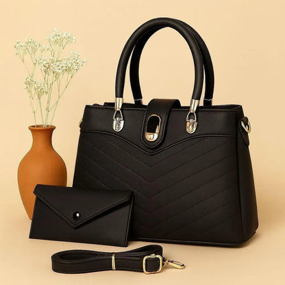 Quilted Shoulder Bag Set with Wallet