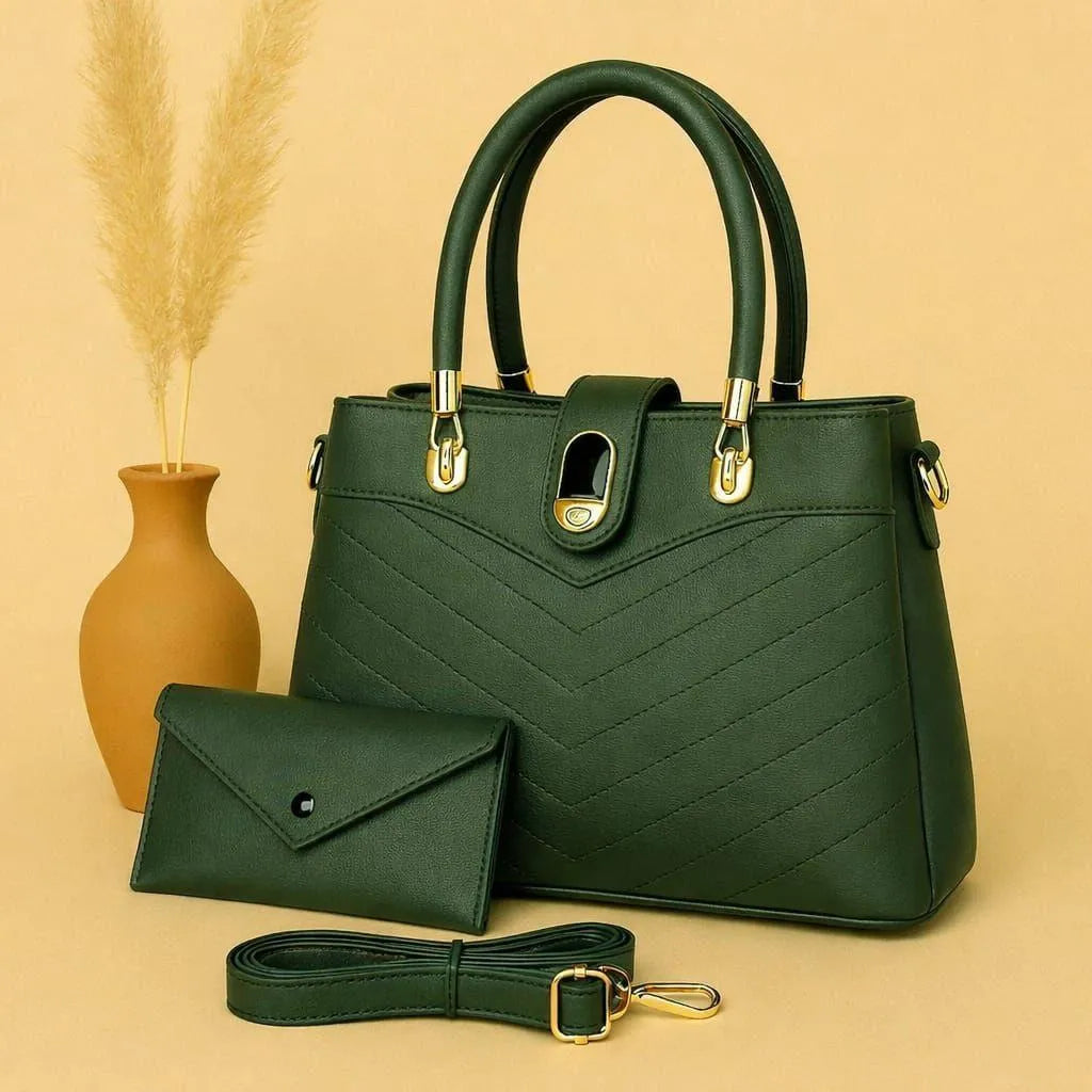 Quilted Shoulder Bag Set with Wallet