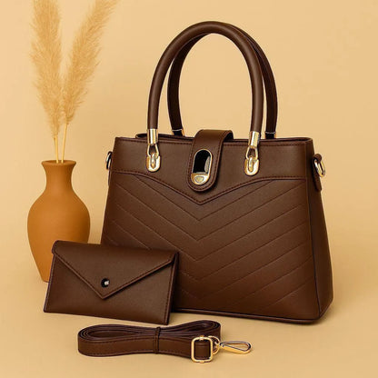 Quilted Shoulder Bag Set with Wallet