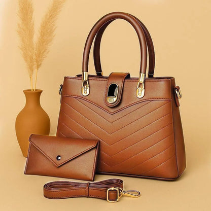Quilted Shoulder Bag Set with Wallet