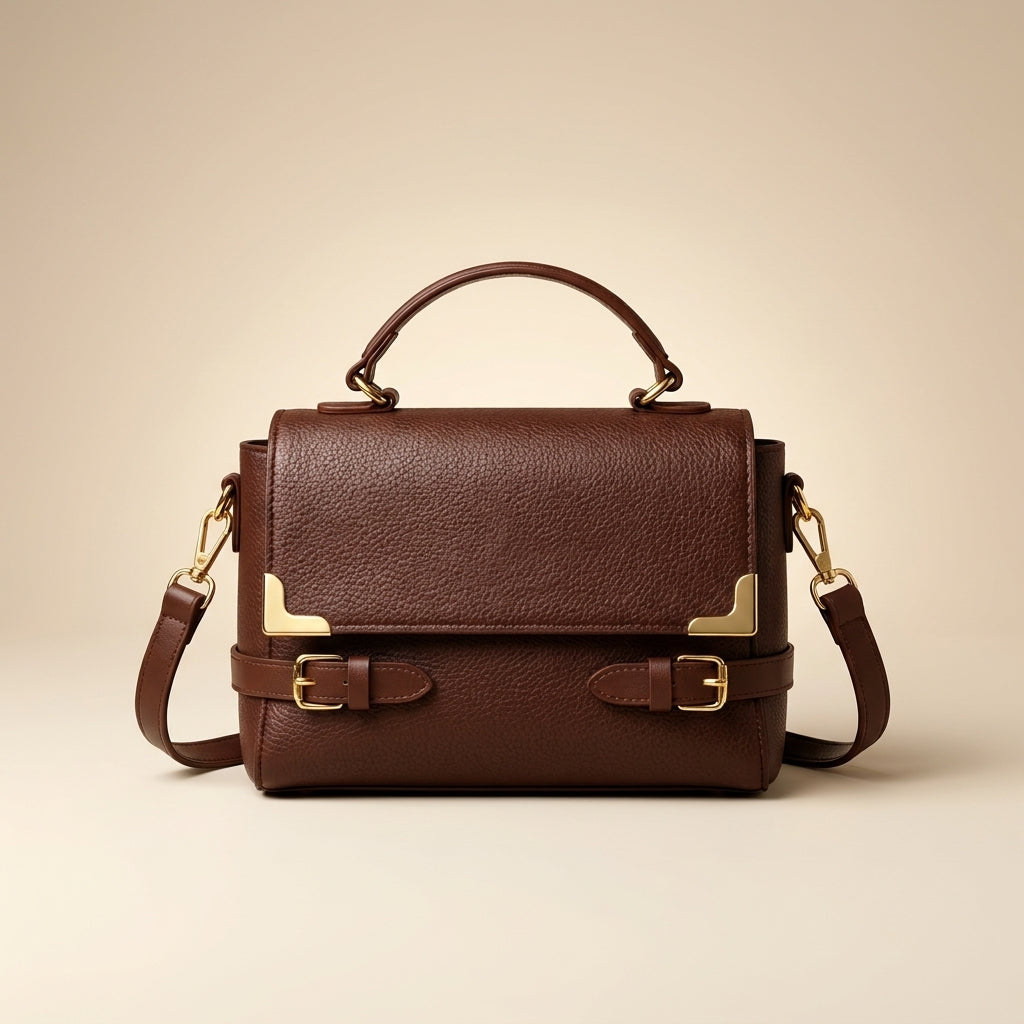 Leather shoulder Bag Medium Long Strap
