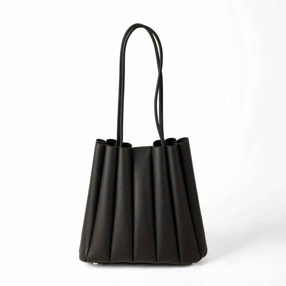 Women Brown Pleated Handbag – Elegant PU Leather Fashion Bag