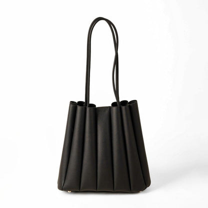 Women Brown Pleated Handbag – Elegant PU Leather Fashion Bag