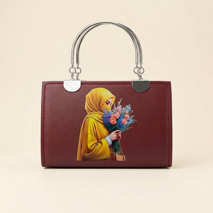 Elegant Hijabi Girl Printed Handbag for Women