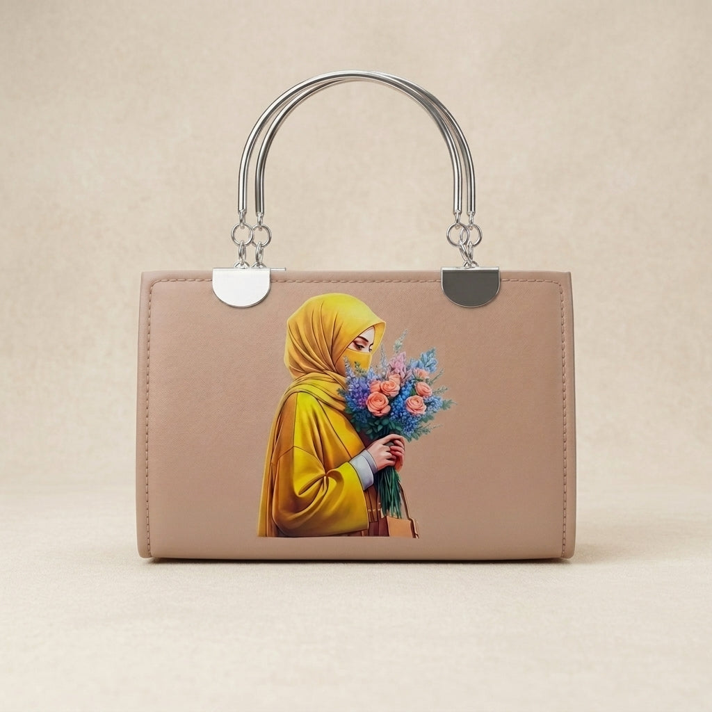 Elegant Hijabi Girl Printed Handbag for Women
