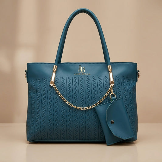 Luce Bella Teal Shoulder Bag with Detachable Mini Pouch