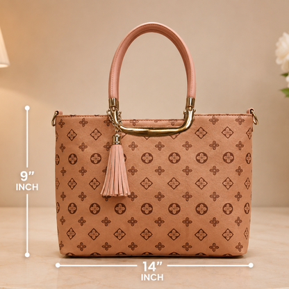 Women's Premium Tote Bag with Metal Handle Detail