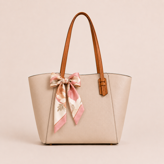 Elegant Ivory Tote Bag Premium Everyday Shoulder Handbag