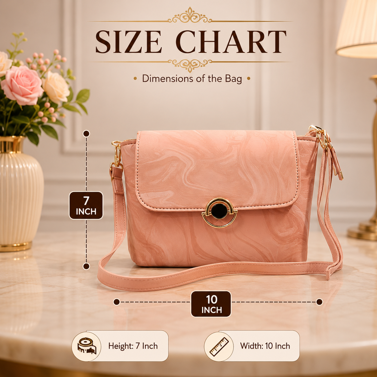Elegant Marble Crossbody Bag for Women