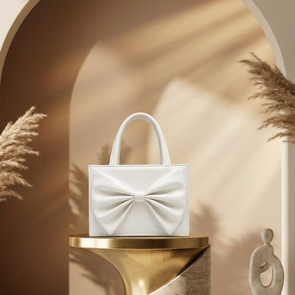 Elegant Bow Detail Structured Handbag