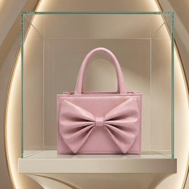 Elegant Bow Detail Structured Handbag