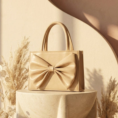 Elegant Bow Detail Structured Handbag