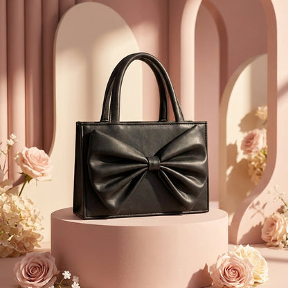 Elegant Bow Detail Structured Handbag