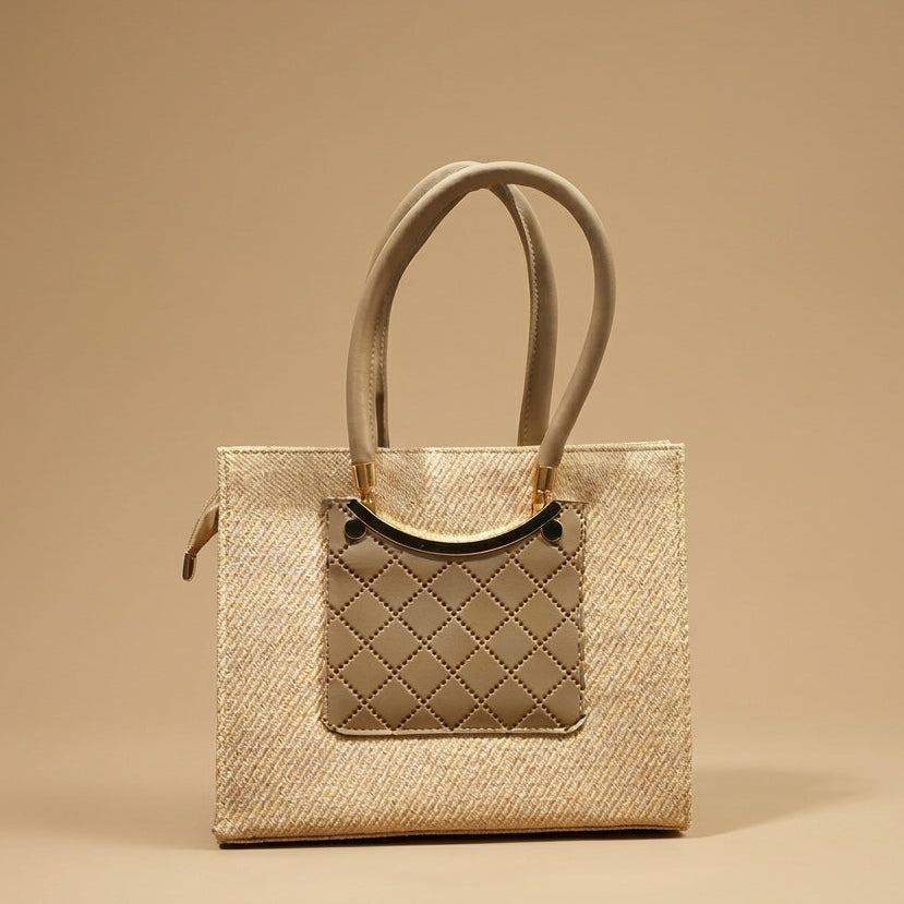 Elegant Quilted Front Pocket Tote