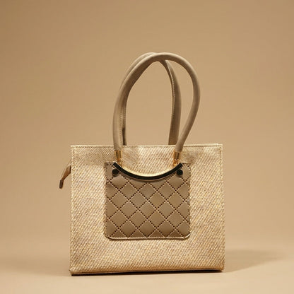 Elegant Quilted Front Pocket Tote