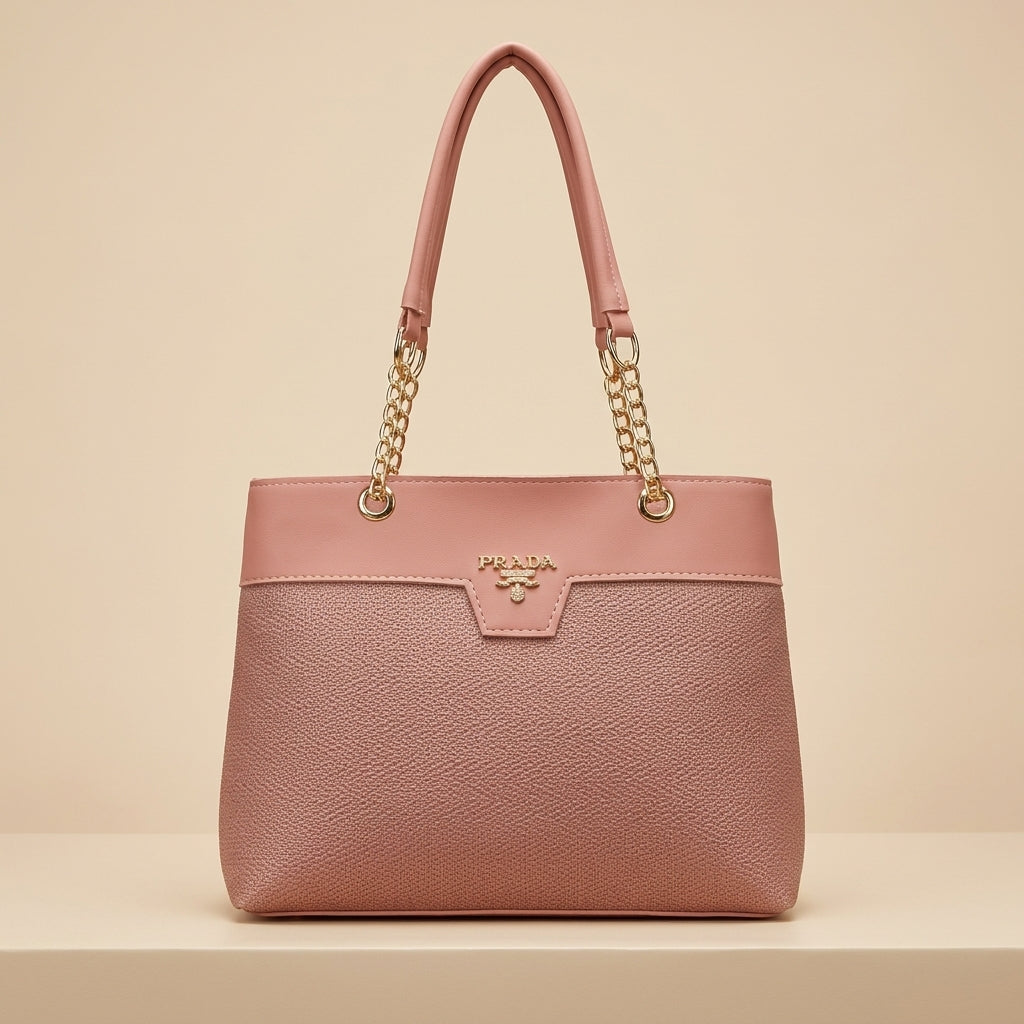 Luxury Women’s Textured Pink Handbag