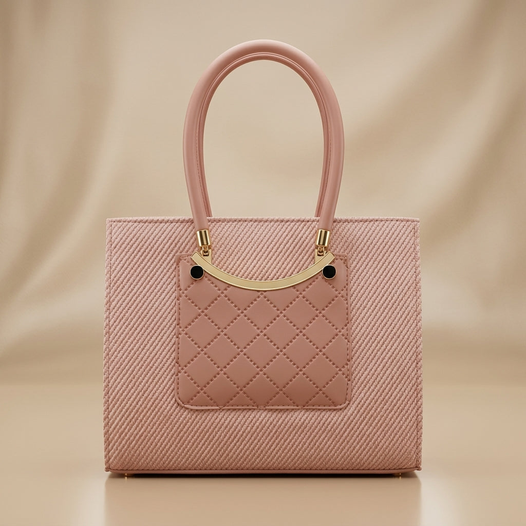 Elegant Quilted Front Pocket Tote