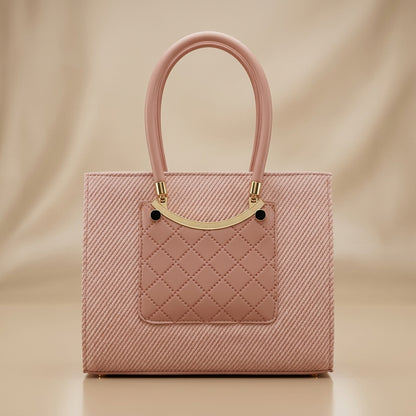 Elegant Quilted Front Pocket Tote