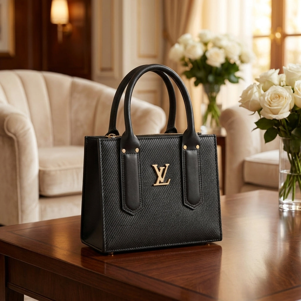 Midnight Elegance Structured Tote