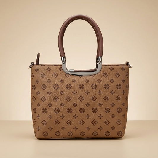 Women's Premium Tote Bag with Metal Handle Detail
