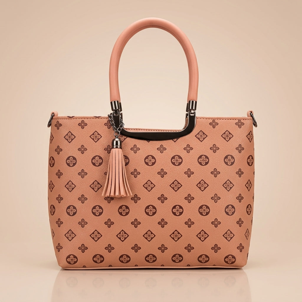 Women's Premium Tote Bag with Metal Handle Detail