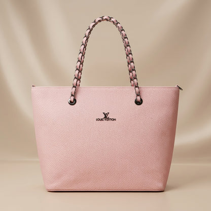 Luxury Textured Tote Handbag with Chain Strap