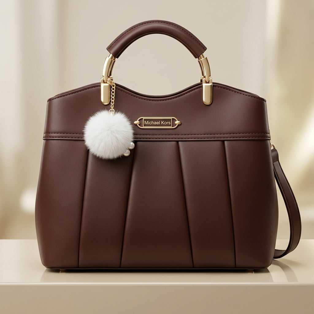 Premium Shoulder Bag with Charm Accessory