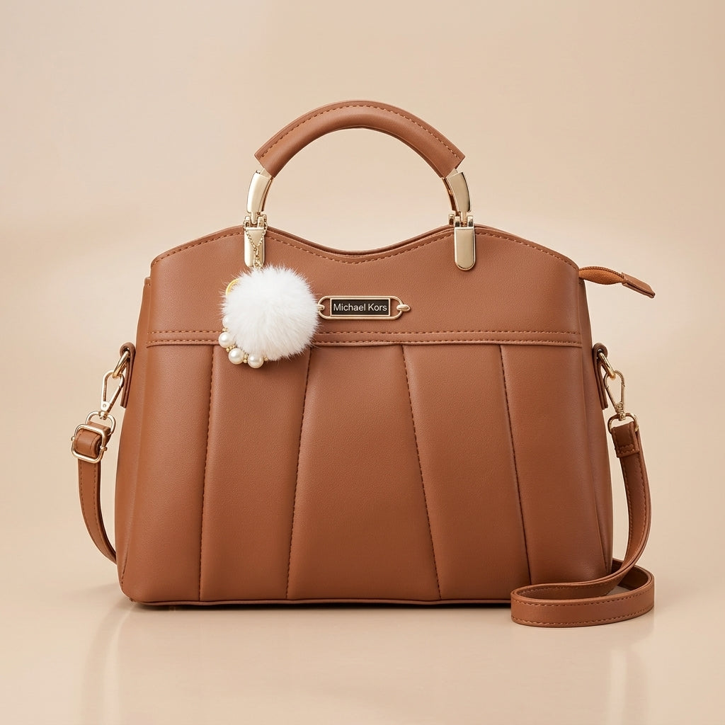 Premium Shoulder Bag with Charm Accessory