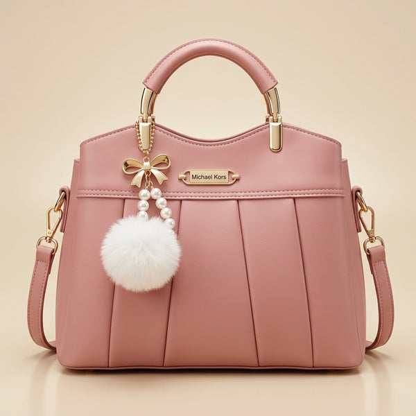 Premium Shoulder Bag with Charm Accessory