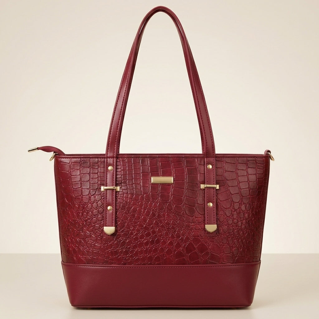 Luxury Croc Texture Tote Bag for Women