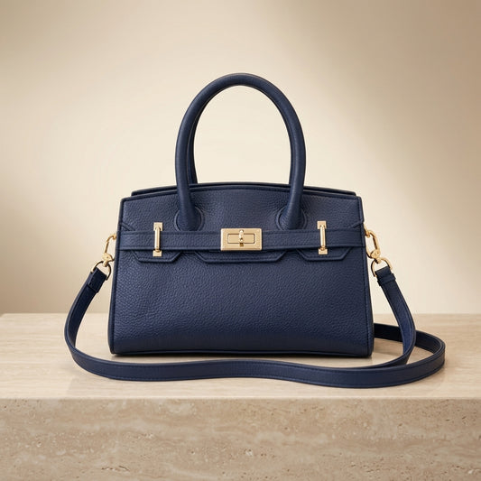 Black Leather Handbag for Women